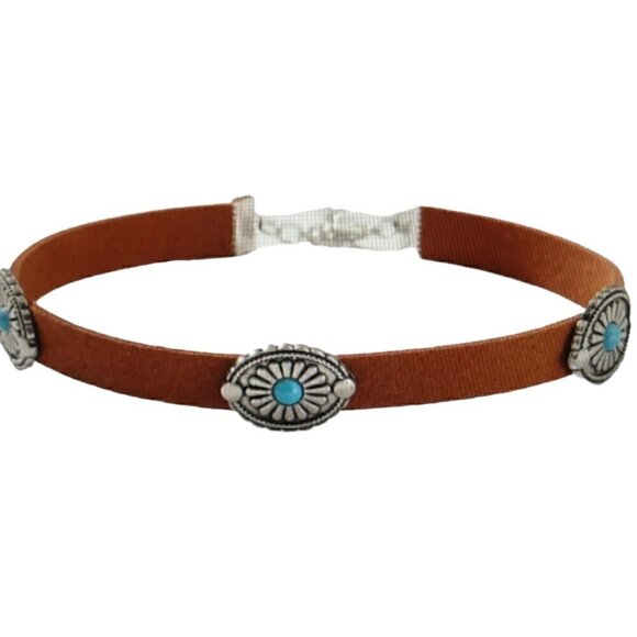 Fashion Oval PU Leather Inlay Turquoise Bracelet - Picture 2 of 3